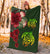 Hawaii Premium Blanket - Turtle Hibiscus Pattern Hawaiian Premium Blanket - Green - Polynesian Pride