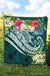 Kosrae Polynesian Premium Quilt - Summer Plumeria (Turquoise) - Polynesian Pride