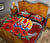 Tahiti Polynesian Quilt Bed Set - Hibiscus Coat of Arm Red - Polynesian Pride