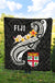 Fiji Premium Quilt - Fiji Seal Polynesian Patterns Plumeria (Black) - Polynesian Pride