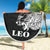 Sun In Leo Zodiac Beach Blanket Polynesian Tattoo Simple - White - Polynesian Pride