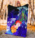 Yap Premium Blanket - Humpback Whale with Tropical Flowers (Blue) - Polynesian Pride