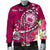 Samoa Custom Personalised Men's Bomber Jacket - Turtle Plumeria (Pink) - Polynesian Pride