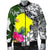 Palau Custom Personalised Men's Bomber Jacket White - Turtle Plumeria Banana Leaf - Polynesian Pride