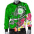 Hawaii Polynesian Men's Bomber Jacket - Hawaii Seal With Turtle Plumeria (Green) - Polynesian Pride