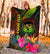 Polynesian Hawaii Polynesian Personalised Premium Blanket - Hibiscus and Banana Leaves - Polynesian Pride