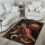 Federated States of Micronesia Polynesian Area Rugs - Turtle With Blooming Hibiscus Gold - Polynesian Pride