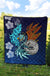 American Samoa Polynesian Premium Quilt - Blue Polynesian Eagle - Polynesian Pride