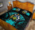 Solomon Islands Polynesian Quilt Bed Set Hibiscus Turquoise - Polynesian Pride