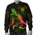 Niue Polynesian Men's Bomber Jacket - Turtle With Blooming Hibiscus Reggae - Polynesian Pride