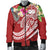 Polynesian Samoa Men's Bomber Jacket - Summer Plumeria (Red) - Polynesian Pride