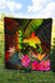 Papua New Guinea Polynesian Premium Quilt - Hibiscus and Banana Leaves - Polynesian Pride