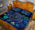 Hawaiian Blue Ocean Honu And Flowers Quilt Bed Set - Polynesian Pride