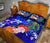 Federated States of Micronesia Quilt Bed Set - Humpback Whale with Tropical Flowers (Blue) - Polynesian Pride