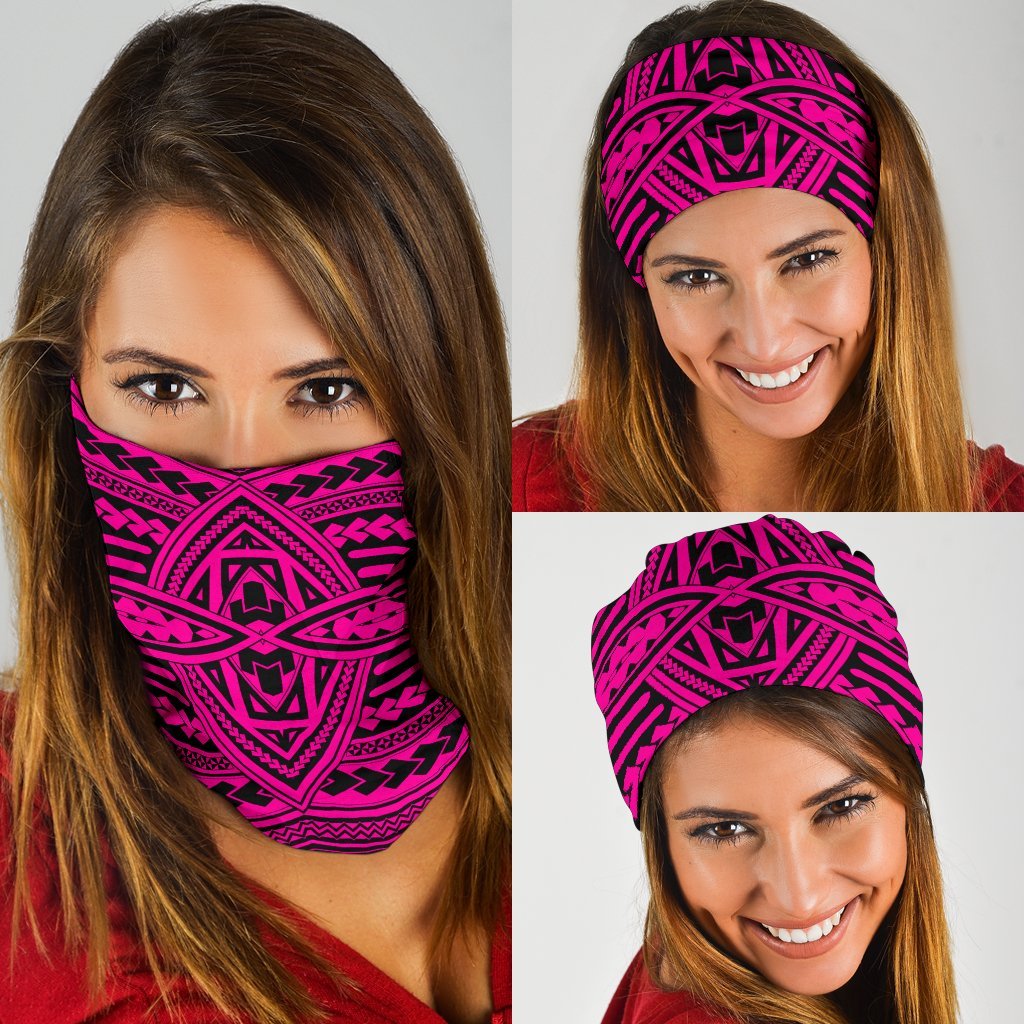 Polynesian Seamless Pink Bandana 3 - Pack Pink One Size - Polynesian Pride