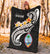 Guam Premium Blanket - Guam Seal Polynesian Patterns Plumeria (Black) - Polynesian Pride