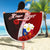 Philippines Polynesian Custom Personalised Beach Blanket - Coat Of Arm With Hibiscus - Polynesian Pride