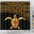 Turtle Shower Curtain - Polynesian Gold Curve Style 177 x 172 (cm) Black - Yellow - Polynesian Pride