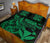 Hawaii Polynesian Quilt Bed Set - Green Kanaka Maoli Tentacle Plumeria - Polynesian Pride