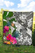 Kosrae Premium Quilt White - Turtle Plumeria Banana Leaf - Polynesian Pride