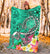 Hawaii Premium Blanket- Turtle Plumeria Polynesian Tattoo Turquoise Color - Polynesian Pride