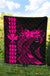 Hawaii Map Kanaka Polynesian Hula Girl Premium Quilt - Pink - Polynesian Pride