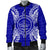 Palau Polynesian Men's Bomber Jacket Map Blue - Polynesian Pride