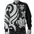 Fiji Polynesian Men Bomber Jacket - White Tentacle Turtle - Polynesian Pride