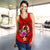 Vanuatu Polynesian Custom Personalised Women's Racerback Tank - Floral With Seal Red - Polynesian Pride