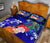 Marshall Islands Custom Personalised Quilt Bed Set - Humpback Whale with Tropical Flowers (Blue) - Polynesian Pride