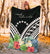 Cook Islands Premium Blanket - Cook Islands Coat of Arms & Polynesian Tropical Flowers White - Polynesian Pride