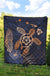 Hawaii Kakau Polynesian Turtle Map Premium Quilt - Indigo - Polynesian Pride