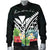 Hawaii Men's Bomber Jacket - Hawaii Coat of Arms & Polynesian Tropical Flowers White - Polynesian Pride