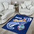 Guam Area Rug - Guam Seal Polynesian Patterns Plumeria (Blue) - Polynesian Pride