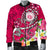 Hawaii Polynesian Men's Bomber Jacket - Hawaii Seal With Turtle Plumeria (Pink) - Polynesian Pride