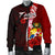 Tonga Polynesian Men's Bomber Jacket - Coat Of Arm With Hibiscus - Polynesian Pride