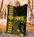 Hawaii Map Kanaka Polynesian Hula Girl Premium Blanket - Yellow - Polynesian Pride