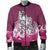 Maori Manaia The Blue Sea Men's Bomber Jacket, Pink - Polynesian Pride