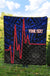 Samoa Personalised Premium Quilt - Samoa Seal With Polynesian Patterns In Heartbeat Style (Blue) - Polynesian Pride