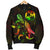 Tonga Polynesian Men's Bomber Jacket - Turtle With Blooming Hibiscus Reggae - Polynesian Pride