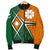 Marshall Islands Men's Bomber Jacket - Kwajalein Atoll Marshall Islands Flag with Polynesian Patterns - Polynesian Pride