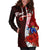 Cook Islands Polynesian Custom Personalised Hoodie Dress - Coat Of Arm With Hibiscus - Polynesian Pride