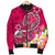 Hawaii Men's Bomber Jacket - Turtle Plumeria Polynesian Tattoo Pink Color - Polynesian Pride