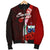 Samoa Polynesian Men's Bomber Jacket - Coat Of Arm With Hibiscus - Polynesian Pride