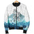 Maori Manaia The Blue Sea Men's Bomber Jacket, White - Polynesian Pride