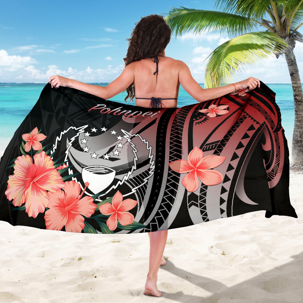 Pohnpei Sarong - Red Polynesian Hibiscus Pattern Style - Polynesian Pride
