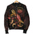 Hawaii Polynesian Men's Bomber Jacket - Turtle With Blooming Hibiscus Gold - Polynesian Pride