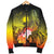 Marshall Islands Custom Personalised Men's Bomber Jackets - Humpback Whale with Tropical Flowers (Yellow) - Polynesian Pride