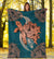 Hawaii Polynesian Turtle Hibiscus Premium Blanket - Orange - Polynesian Pride