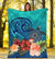 Turtle Polynesian Premium Blanket Hibiscus Polynesian Blue - Polynesian Pride